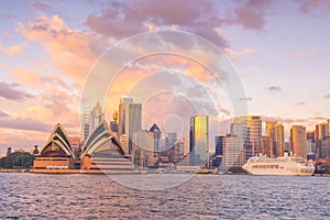 Downtown Sydney skyline in Australia from top view