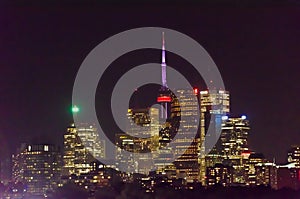 Downtown Toronto at Night in the spring