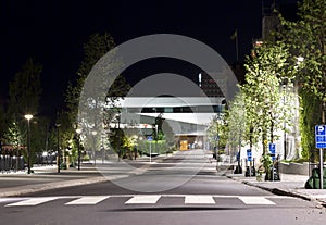 Downtown UmeÃ¥, Sweden at Night