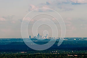 Downtown uptown Charlotte, North Carolina skyline in the distance photo