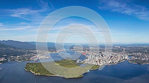 Downtown Vancouver, British Columbia, Canada. Aerial Panoramic View