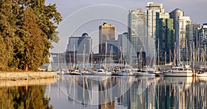 Downtown Vancouver, British Columbia, Canada. Moder City Buildings in Stanley Park