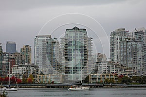Downtown Vancouver at dusk.