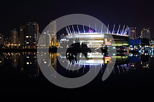 Downtown Vancouver Night Reflections, False Creek photo