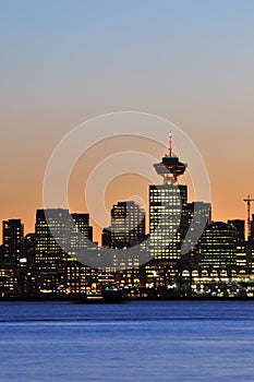 Downtown Vancouver night scene