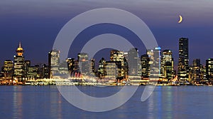 Downtown vancouver night scene