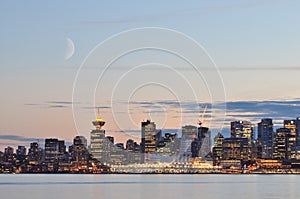 Downtown vancouver night scene