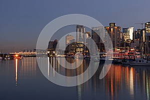 Downtown vancouver night scene