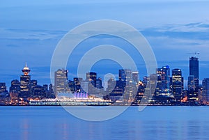 Downtown vancouver night scene