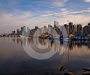 Downtown Vancouver Sunset Reflections from Stanley Park