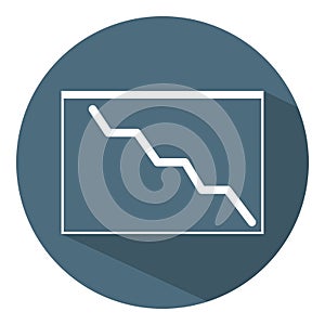 Downward Chart Icon. Business Concept. Schedule. Flat Style. Vector illustration for Design, Web, Infographic