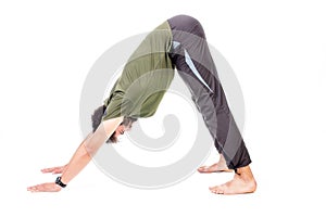 Downward facing dog yoga pose