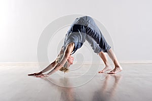 Downward facing dog yoga pose