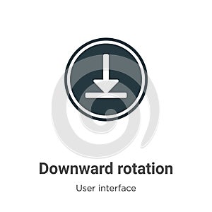 Downward rotation vector icon on white background. Flat vector downward rotation icon symbol sign from modern user interface