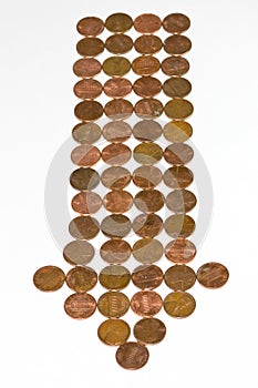 Downward trend in pennies.