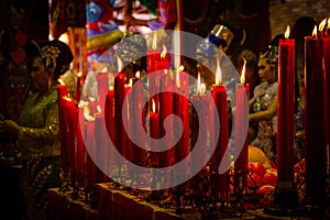 Dowry ceremony at Chinese Hungry Ghost festival (Por Tor) at old photo