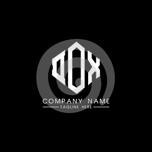 DOX letter logo design with polygon shape. DOX polygon and cube shape logo design. DOX hexagon vector logo template white and
