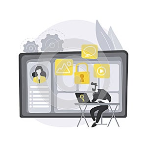 Doxing abstract concept vector illustration.