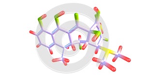 Doxycycline molecular structure isolated on white
