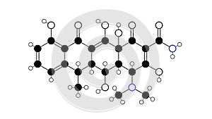 doxycycline molecule, structural chemical formula, ball-and-stick model, isolated image broad-spectrum antibiotic