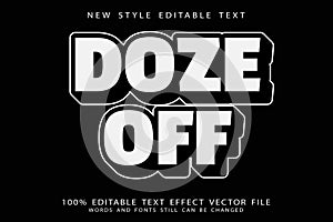 Doze Offf editable text effect 3D emboss modern style