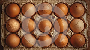 A Dozen of Fresh Brown Eggs.. AI generated photo