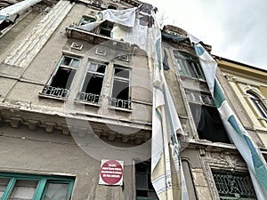 Dozens of buildings in Constanta Romania nowadays have a red dot which means high risk of collapse