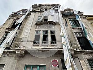 Dozens of buildings in Constanta Romania nowadays have a red dot which means high risk of collapse
