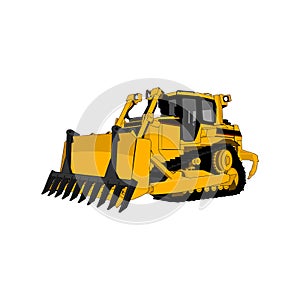 Dozer with root rake vector art