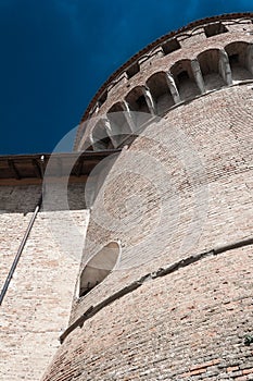 Dozza Italy: Detail of the ancient village. City in the Emilia Romagna region famous for its murals and the castle