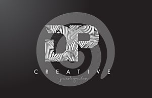 DP D P Letter Logo with Zebra Lines Texture Design Vector.
