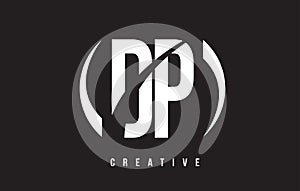 DP D P White Letter Logo Design with Black Background.