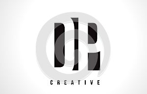 DP D P White Letter Logo Design with Black Square.