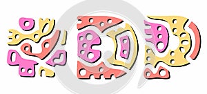 DP Hashtag. Doodle isolate text. Colored curves decorative doodle letters.