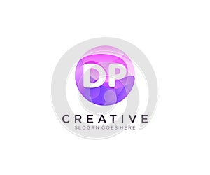 DP initial logo With Colorful Circle template vector