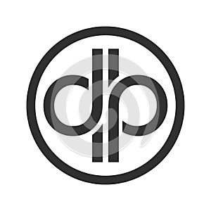 DP Initials Custom Unlimited Circular Symbol Logo Design