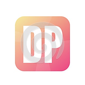 DP Letter Logo Design With Simple style