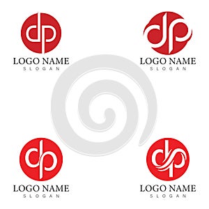 dp or pd letter logo design template vector