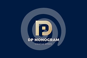 DP PD Monogram Logo Letter P D vector design template Linear Outline Negative space style