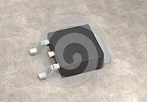 DPAK mosfet electronic transistor on surface 3d illustration photo