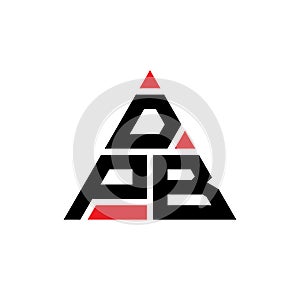 DPB triangle letter logo design with triangle shape. DPB triangle logo design monogram. DPB triangle vector logo template with red
