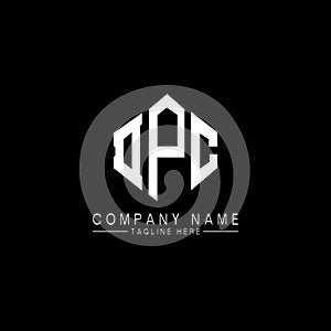 DPC letter logo design with polygon shape. DPC polygon and cube shape logo design. DPC hexagon vector logo template white and