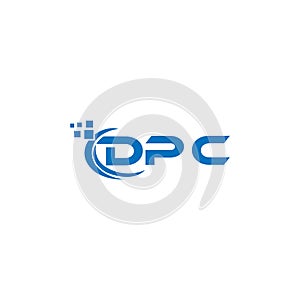 DPC letter logo design on white background. DPC creative initials letter logo concept. DPC letter design
