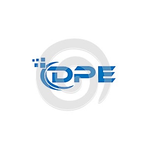 DPE letter logo design on white background. DPE creative initials letter logo concept. DPE letter design photo