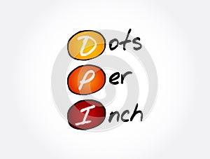 DPI - Dots Per Inch acronym, technology concept background photo