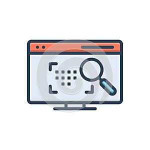 Color illustration icon for Dpi, monitor and dots photo