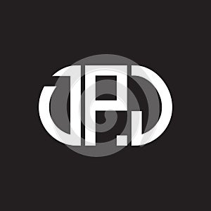 DPJ letter logo design on black background. DPJ creative initials letter logo concept. DPJ letter design