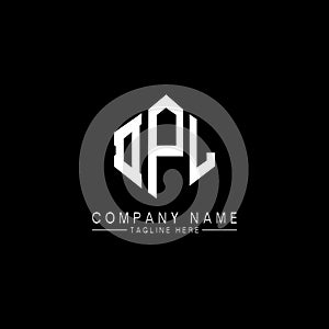 DPL letter logo design with polygon shape. DPL polygon and cube shape logo design. DPL hexagon vector logo template white and