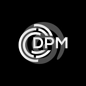 DPM letter logo design on black background. DPM creative initials letter logo concept. DPM letter design