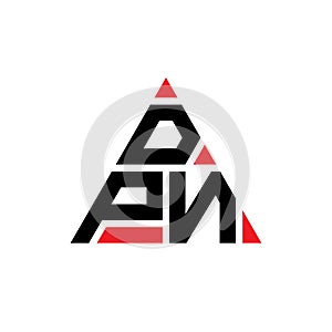 DPN triangle letter logo design with triangle shape. DPN triangle logo design monogram. DPN triangle vector logo template with red